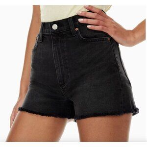 Aritzia Denim Forum The Arlo '50s Short in Black Raw Hem Size 25